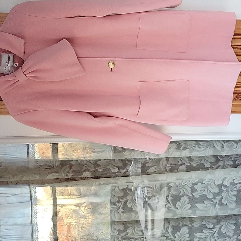 Pink Pea Coat Gold Buttons